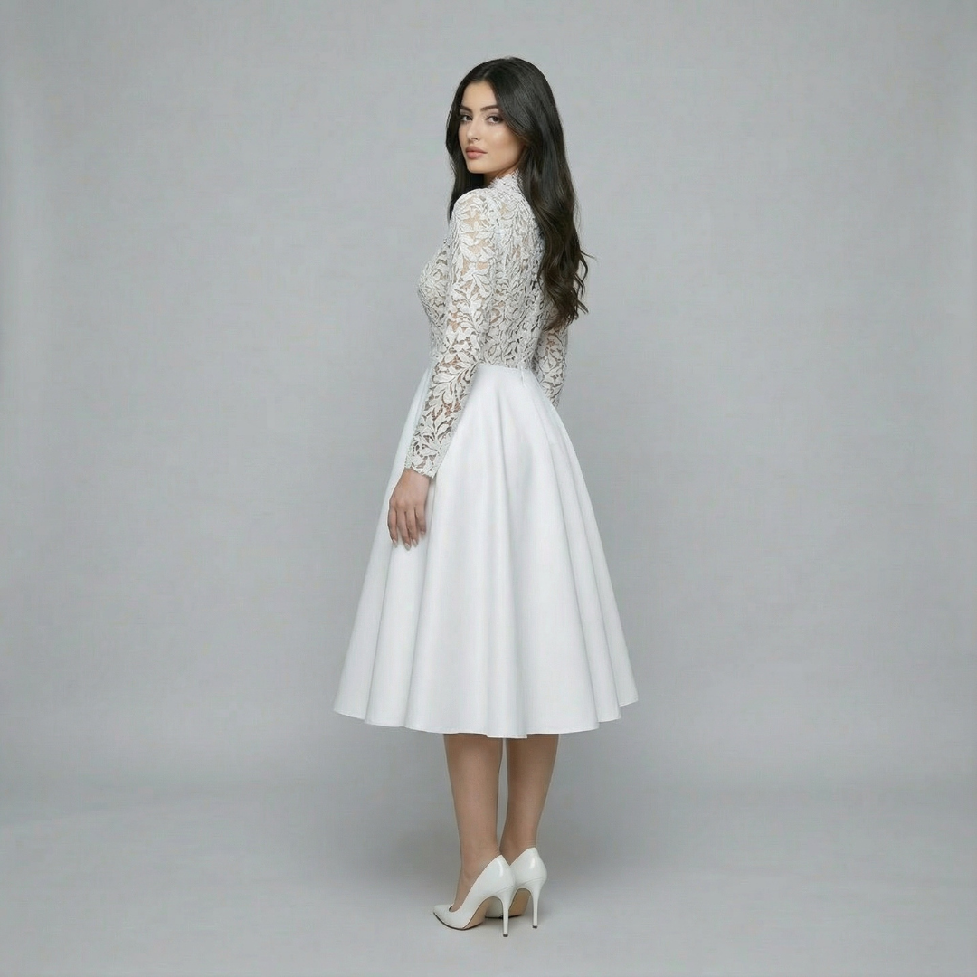 Women’s Lace Long Sleeve Midi Dress