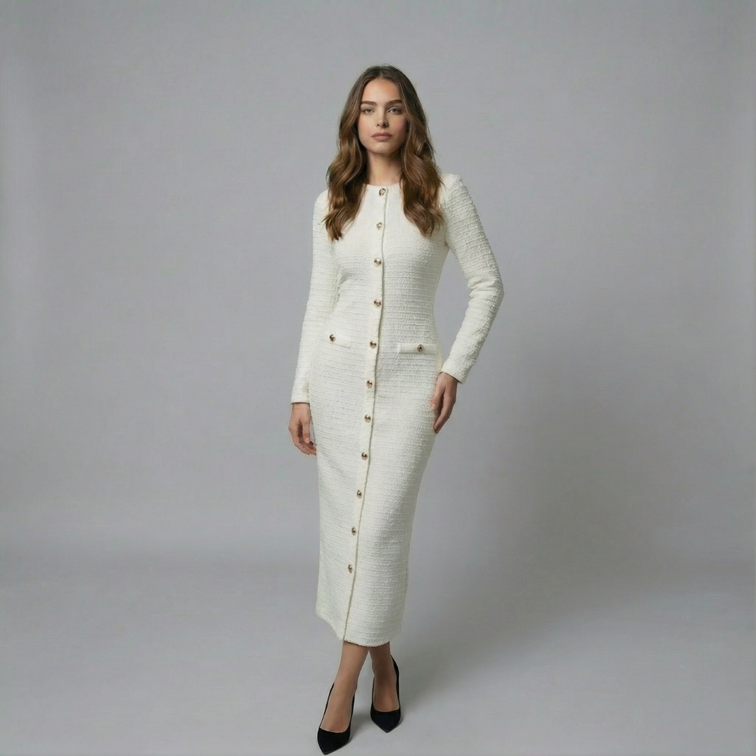 Women’s Tailored Long Sleeve Midi Dress