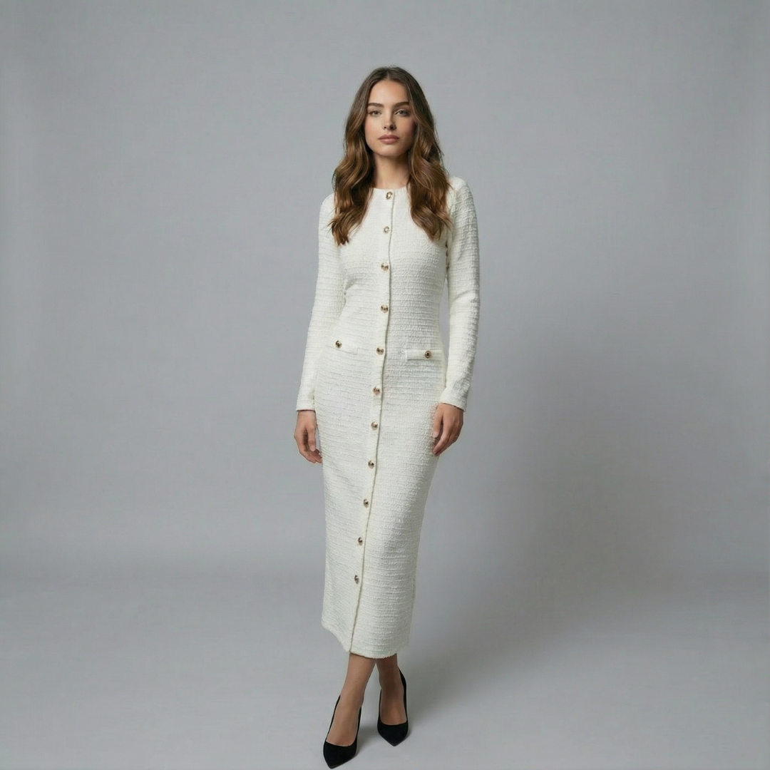 Women’s Tailored Long Sleeve Midi Dress